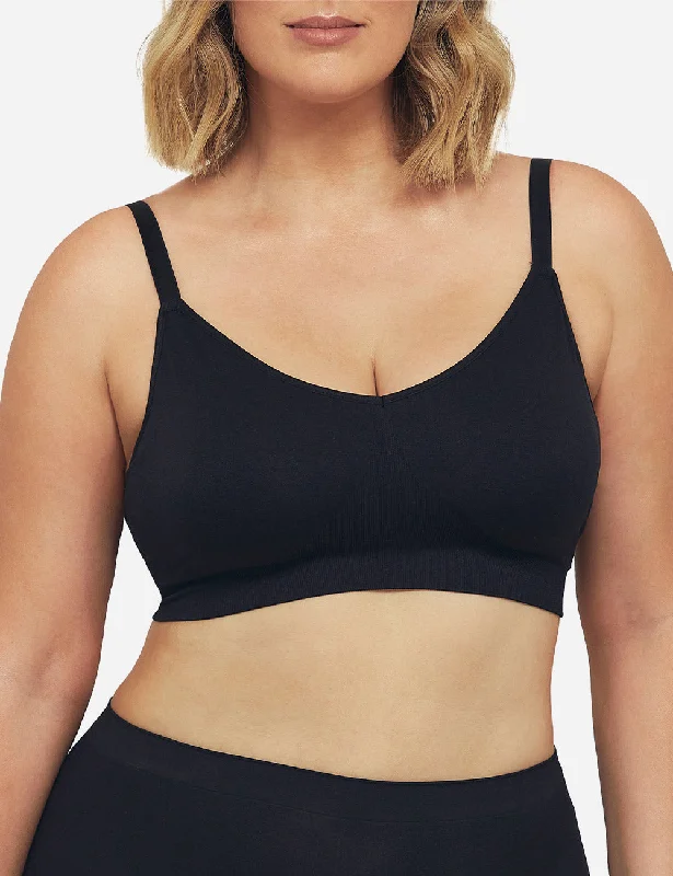 Curvesque Support Wirefree Bra- Black