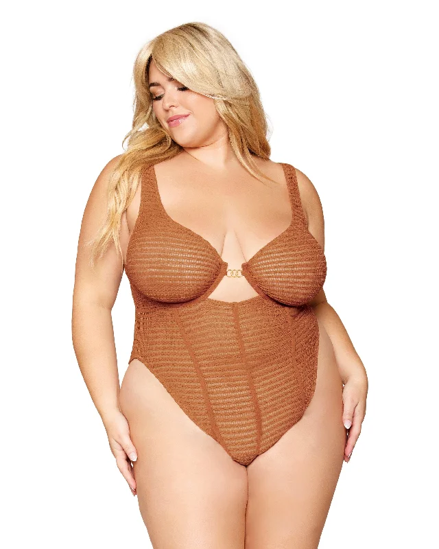 Dreamgirl Plus Size Novelty Stretch Knit Sleepwear Teddy