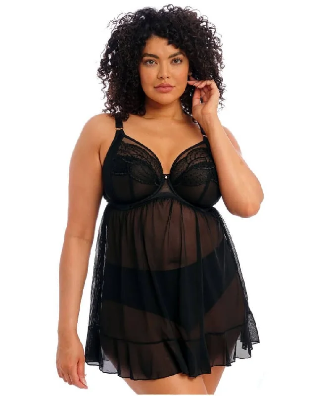 Elomi Priya Underwired Babydoll - Black