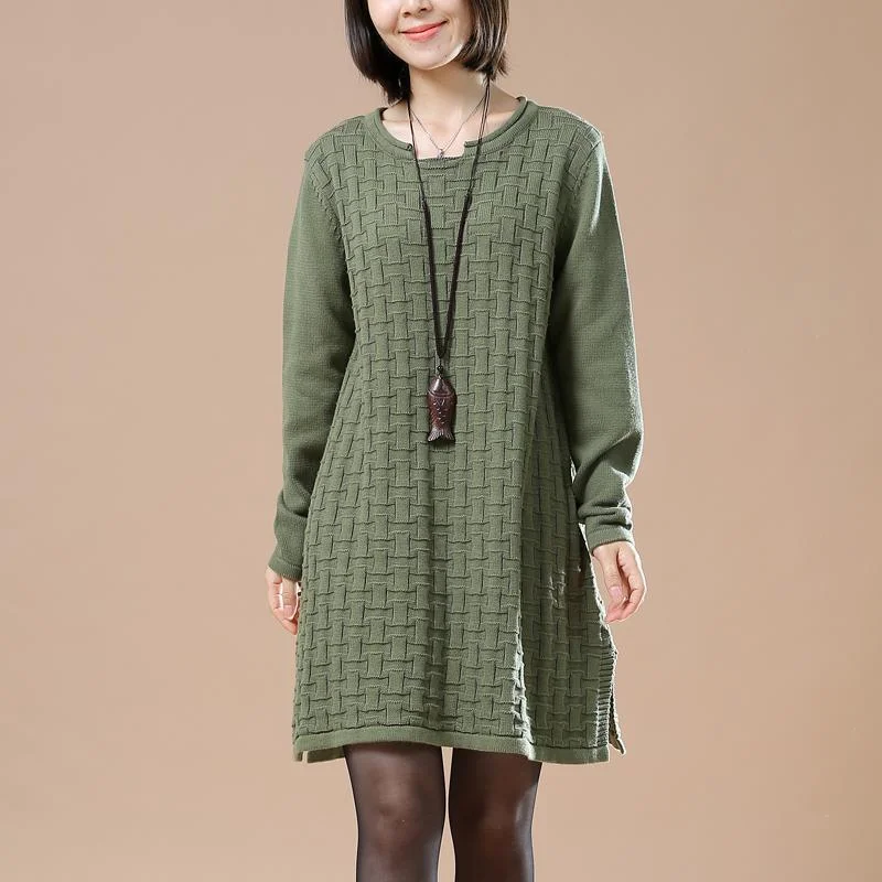 women's sweater warm -Green oversize new sweaters spring dresses knitted