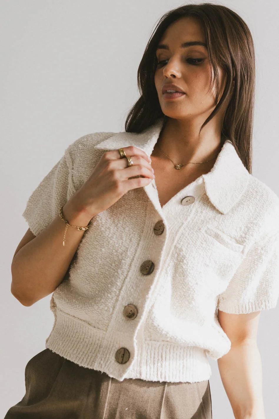 Hayes Knit Cardigan in Cream