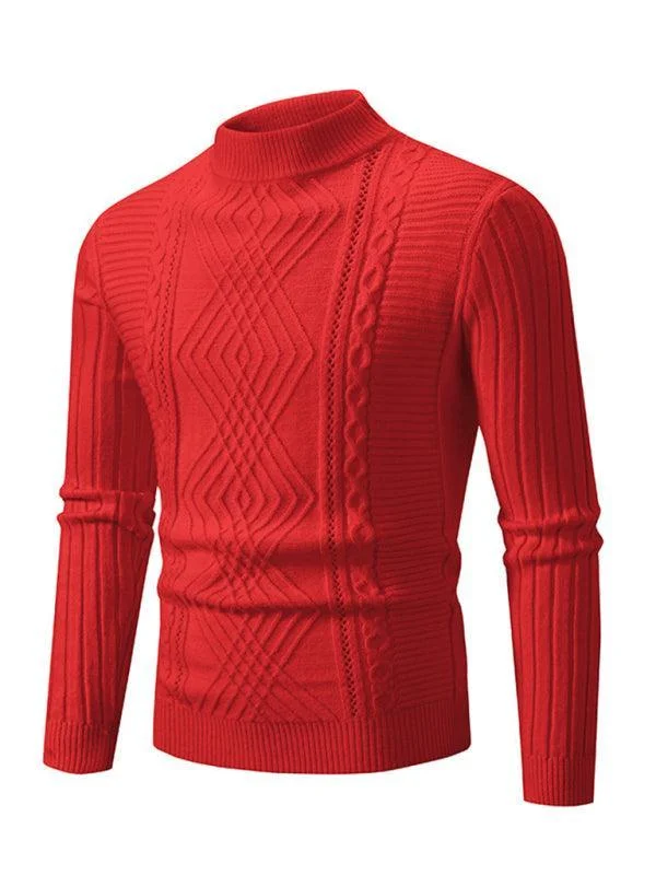 women's sweater for casual wear -Jacquard Knitted Cashmere Men Pullover Sweater