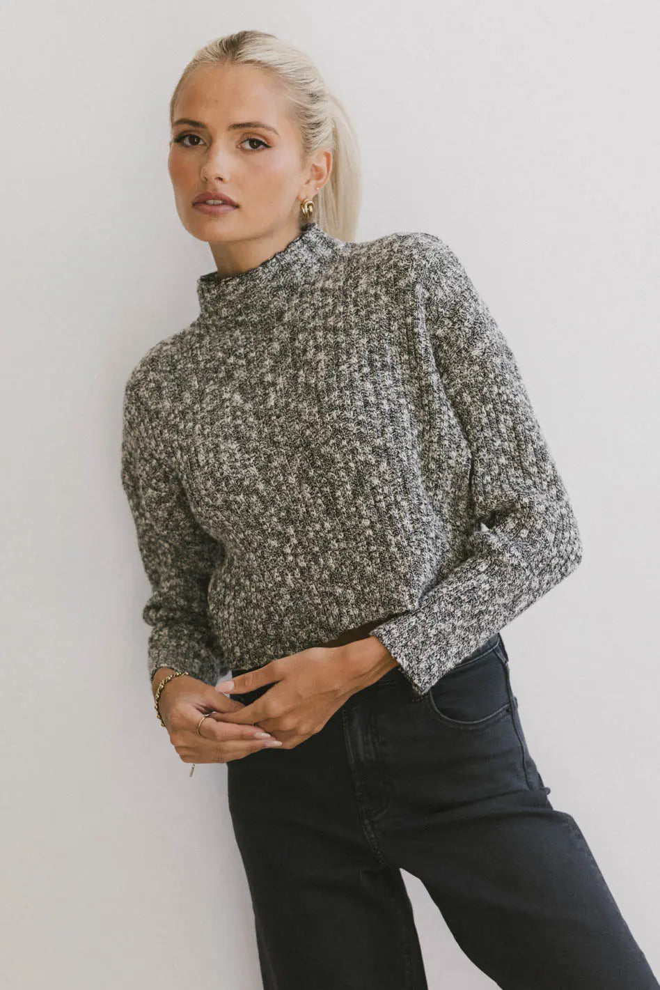 Kacee Knitted Sweater in Black