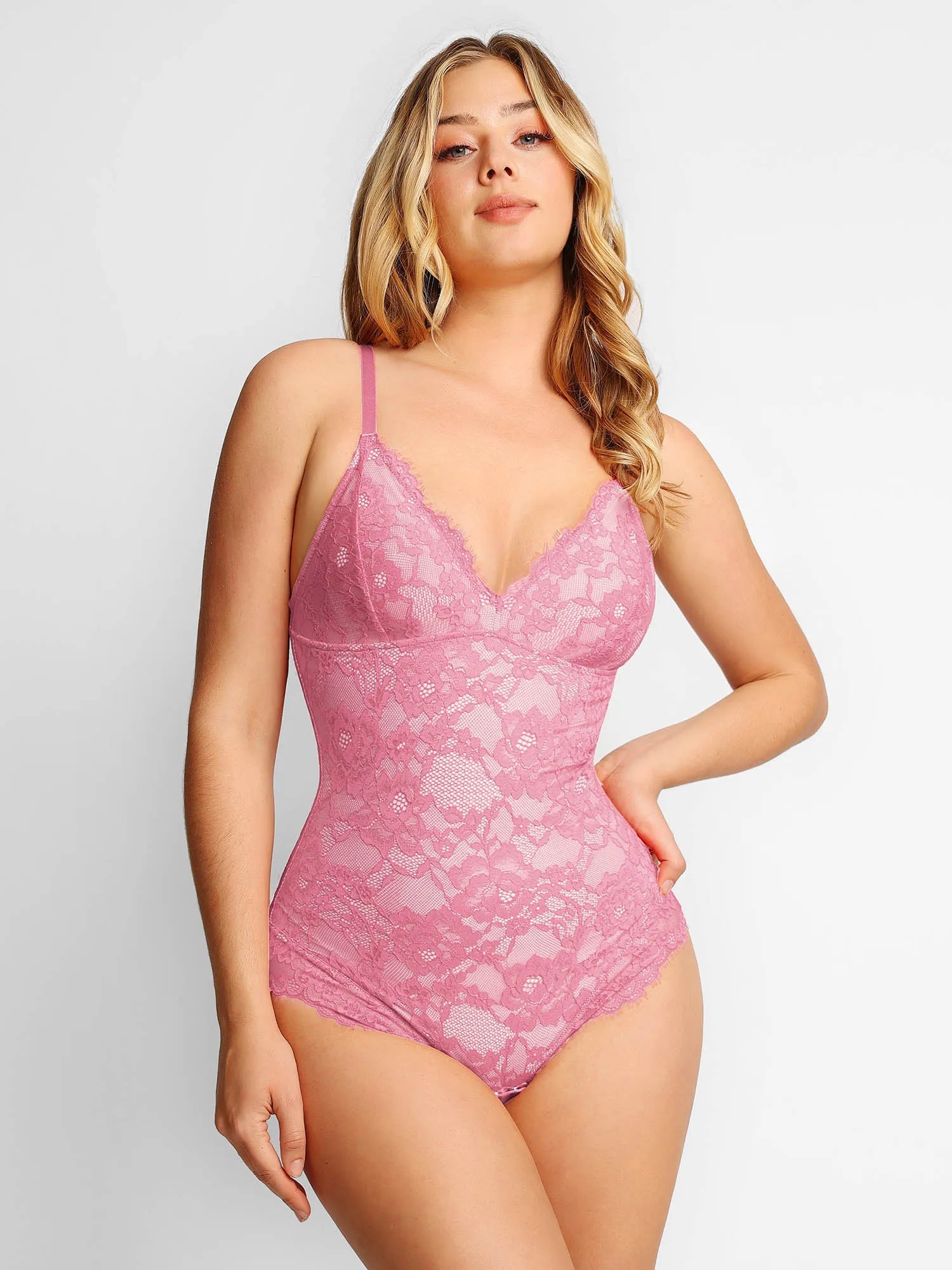 Shapewear Firm Control Smoothing Full Lace Thong Bodysuit