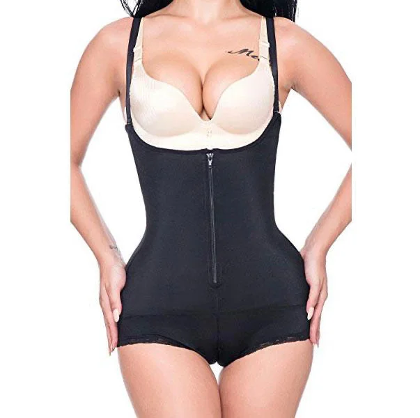 Lace Zipper Open Bust Shapewear