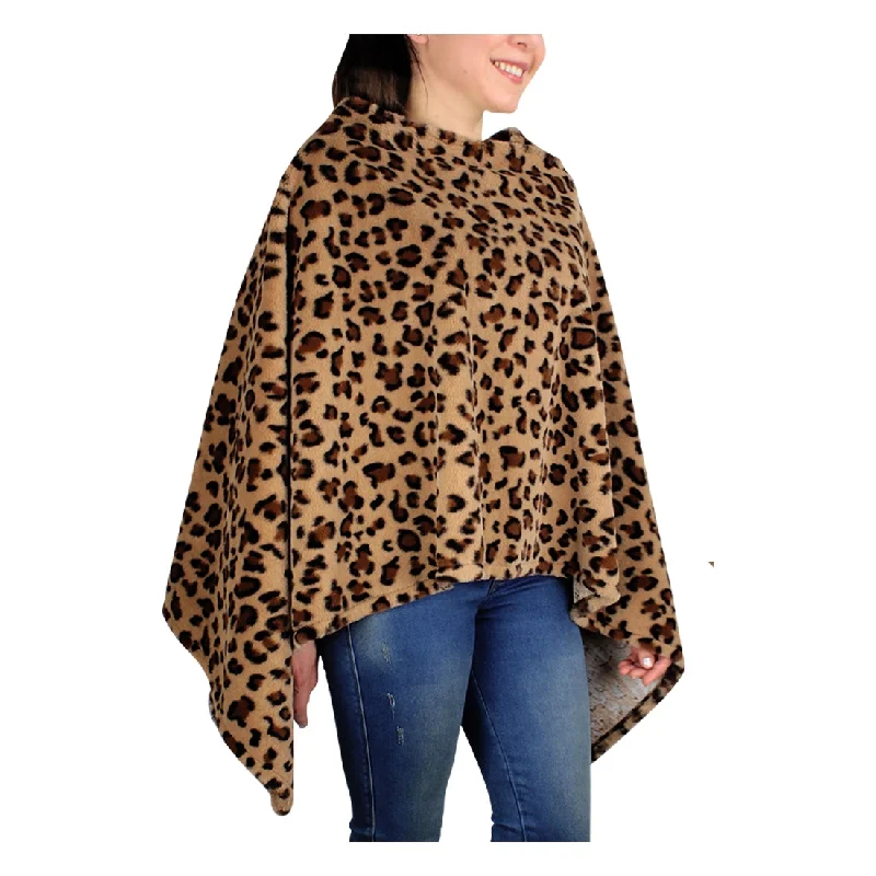 Leopard Lauren Faux Fur Poncho