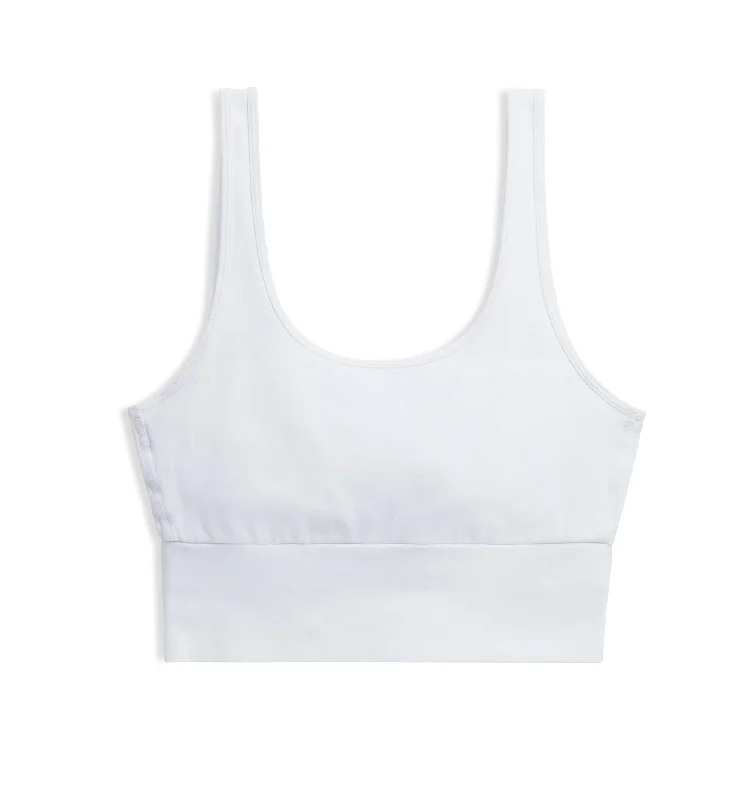 Longline Scoop Bra - White