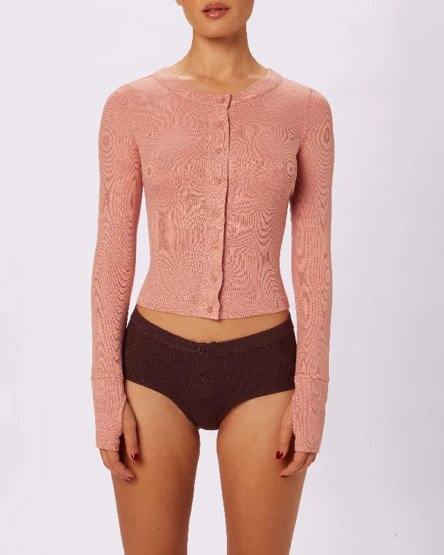 Lush Crop Cardi | Lush Rib (Hot Honey)