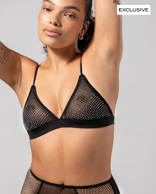 Mesh Triangle Bralette Rhinestone