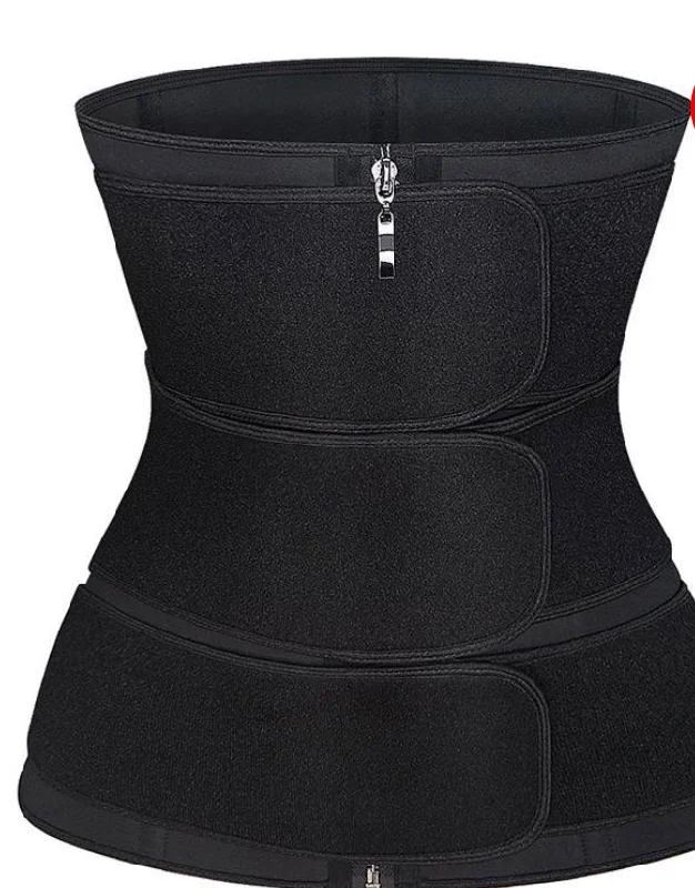 Neoprene High Compression 3 Belt Waist Trainer w/Zipper