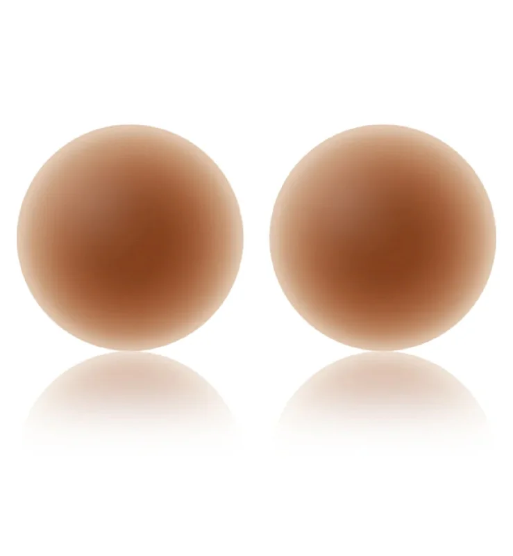 NOOD No-Show Round Adhesive Reusable Nipple Covers (3 inch) - Bronze / No. 7