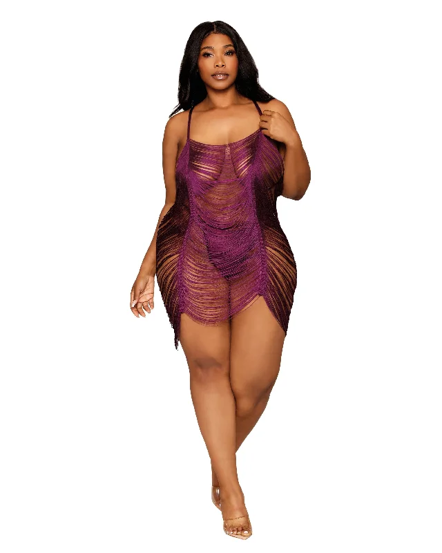 Dreamgirl Plus Size Drape Fringe Chemise