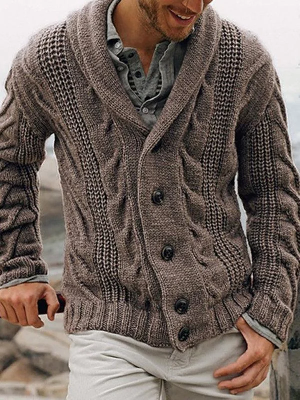 Plus Size Men Cardigan Sweater