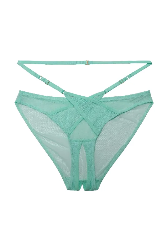 Eddie Aqua Crossover Wrap Crotchless Brief