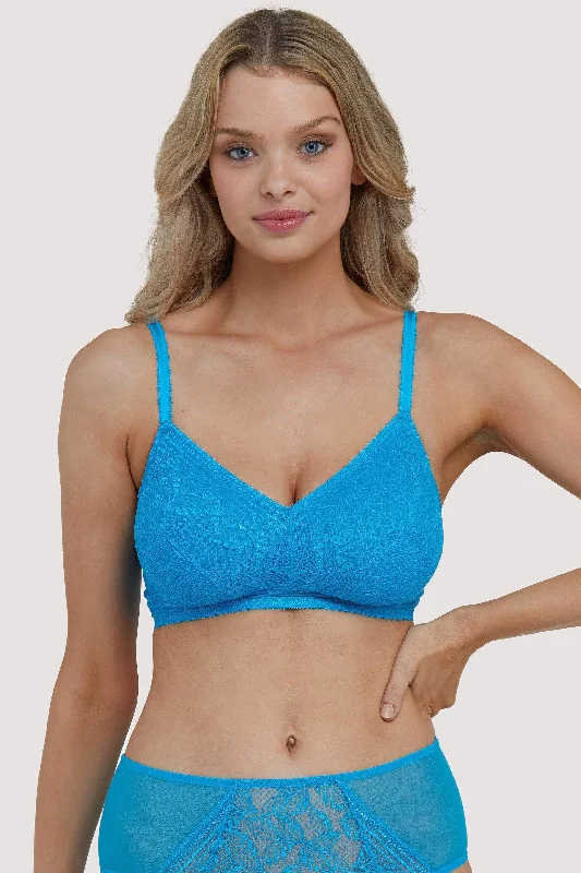 Emma Sky Blue Lace Wireless Bra