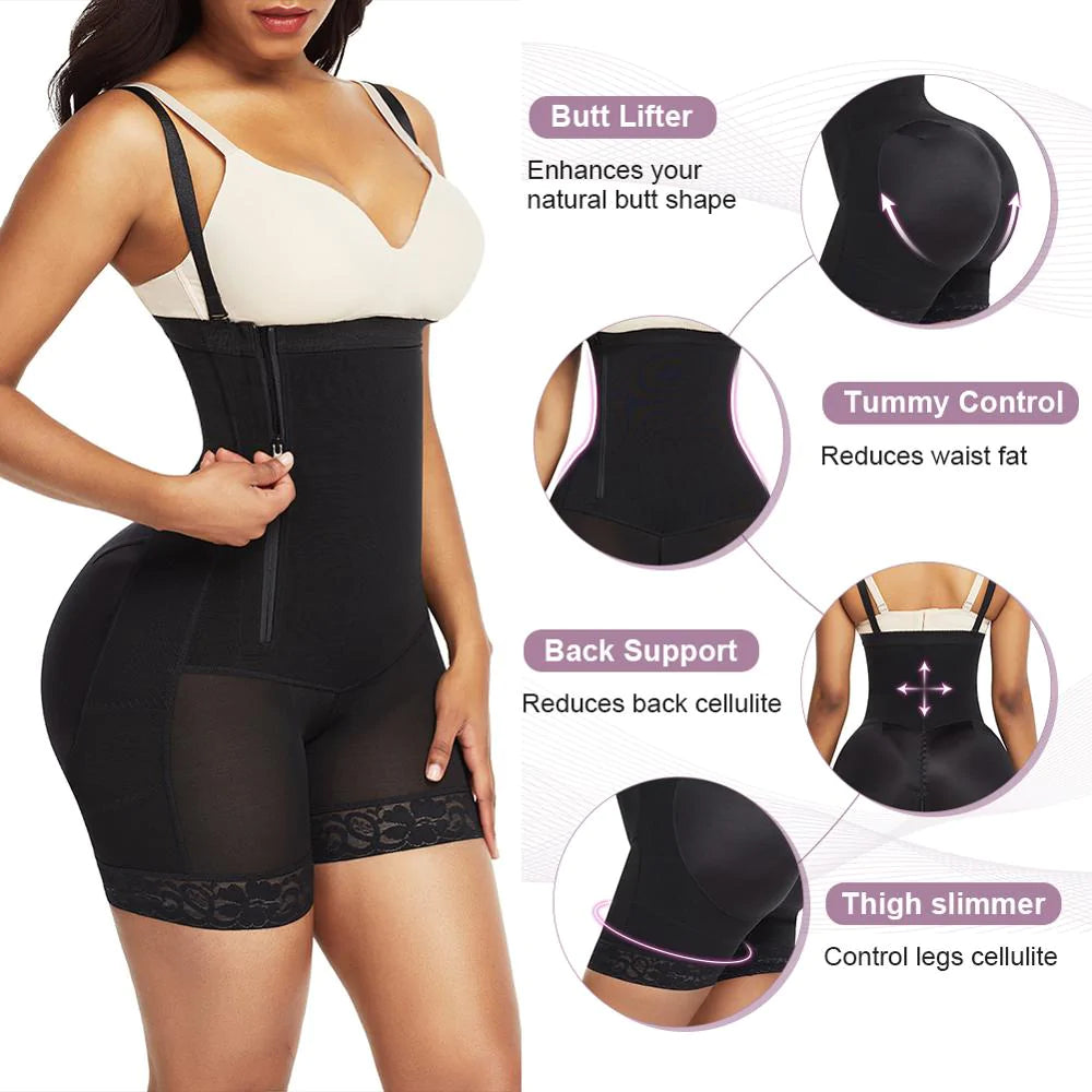 Pretty Detachable Straps Side Zip Body Shaper Leisure Fashion