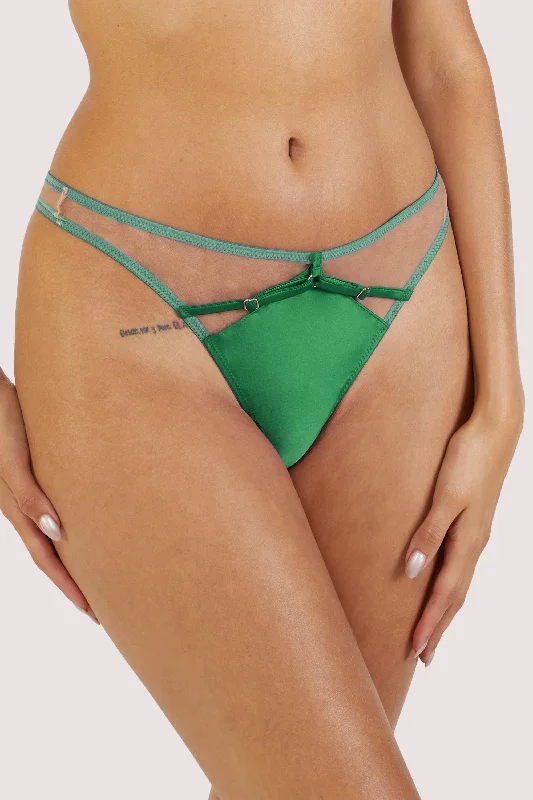 Ramona Green Mesh Thong