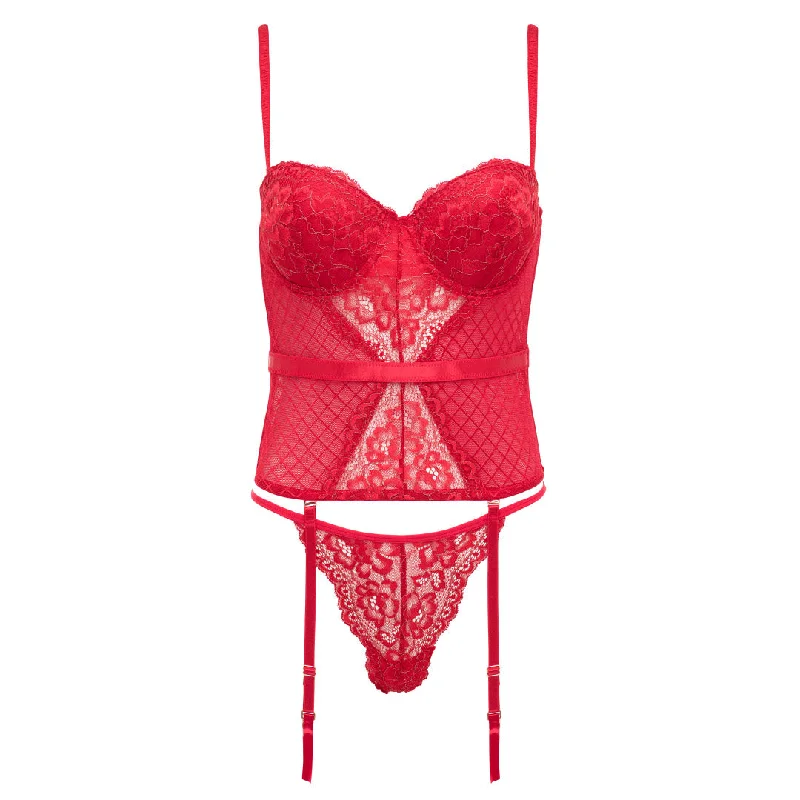 Lurex Lace Bustier with G String Set