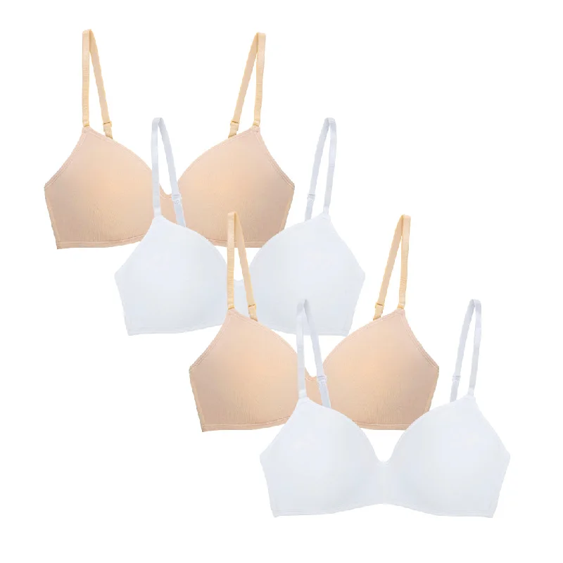 4 Pack Soft Foam Wireless T-Shirt Bra