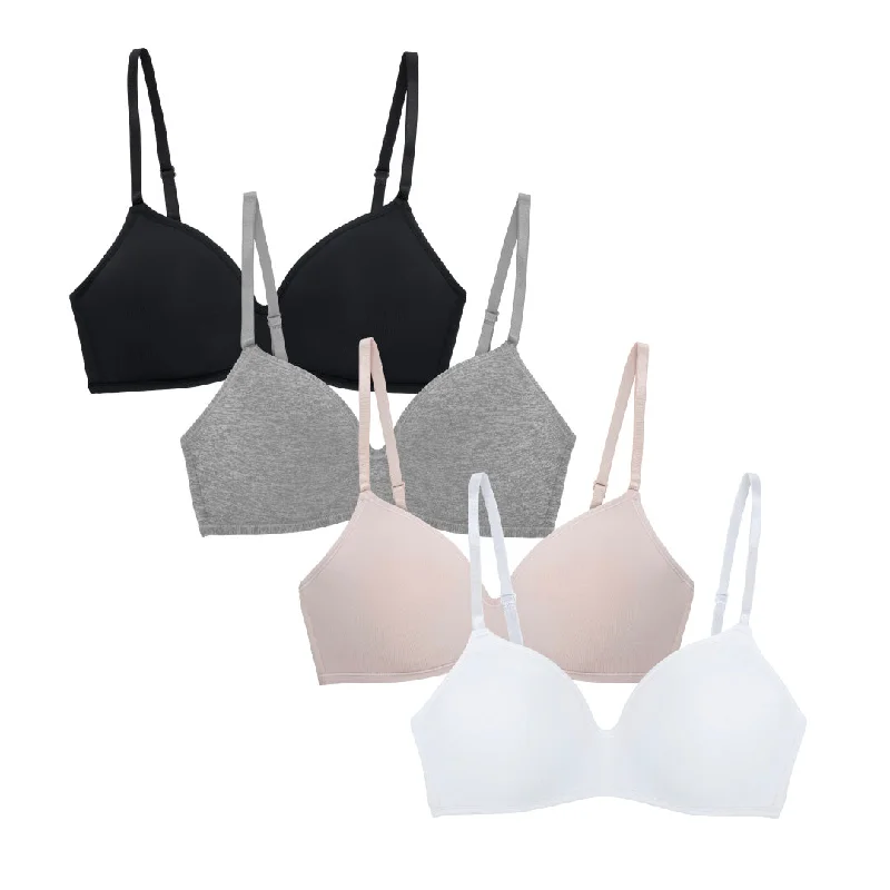 4 Pack Soft Foam Wireless T-Shirt Bra