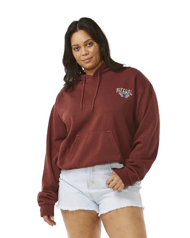 Block Party Relaxed Hoodie in Plum