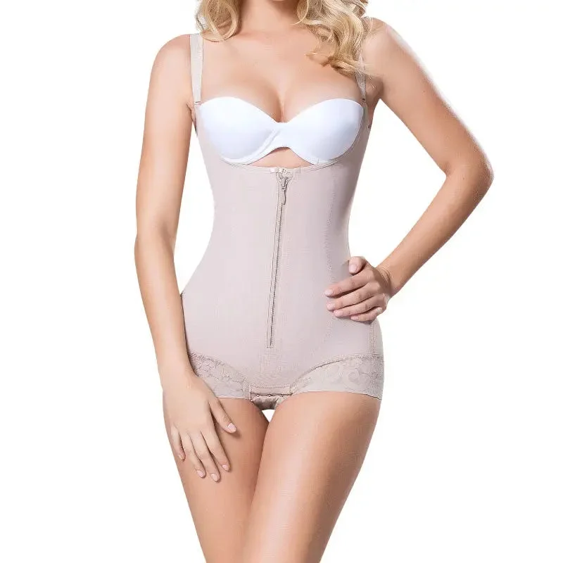 Slimming hipster shaper with abdominal zipper shapewear faja