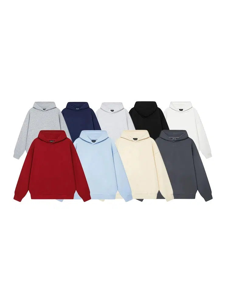 Solid Color Hooded Sweatshirt