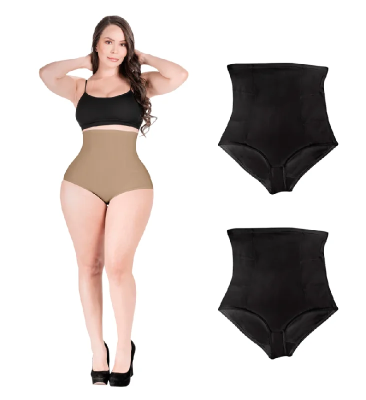 Sonryse SP607NC | 2-Pack | Fajas Colombianas High Waisted Tummy Control Seamless Shapewear Panties