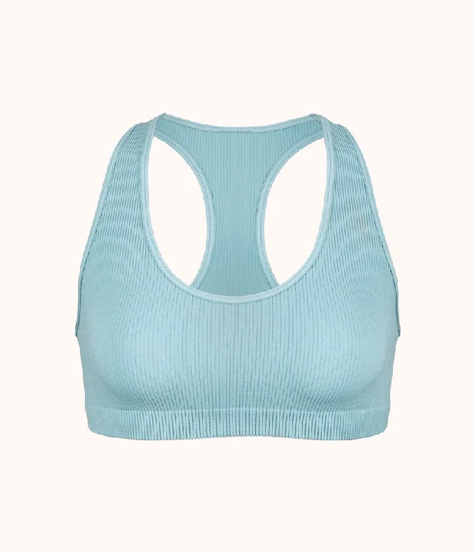 The Seamless Racerback Bralette: Sky Blue