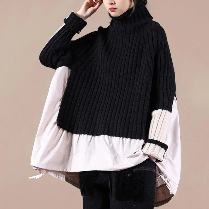 women's sweater for layering -Unique Casual Knit Irregular Sweater Top