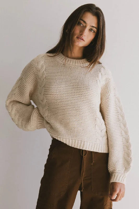 Zaidee Knit Sweater in Beige