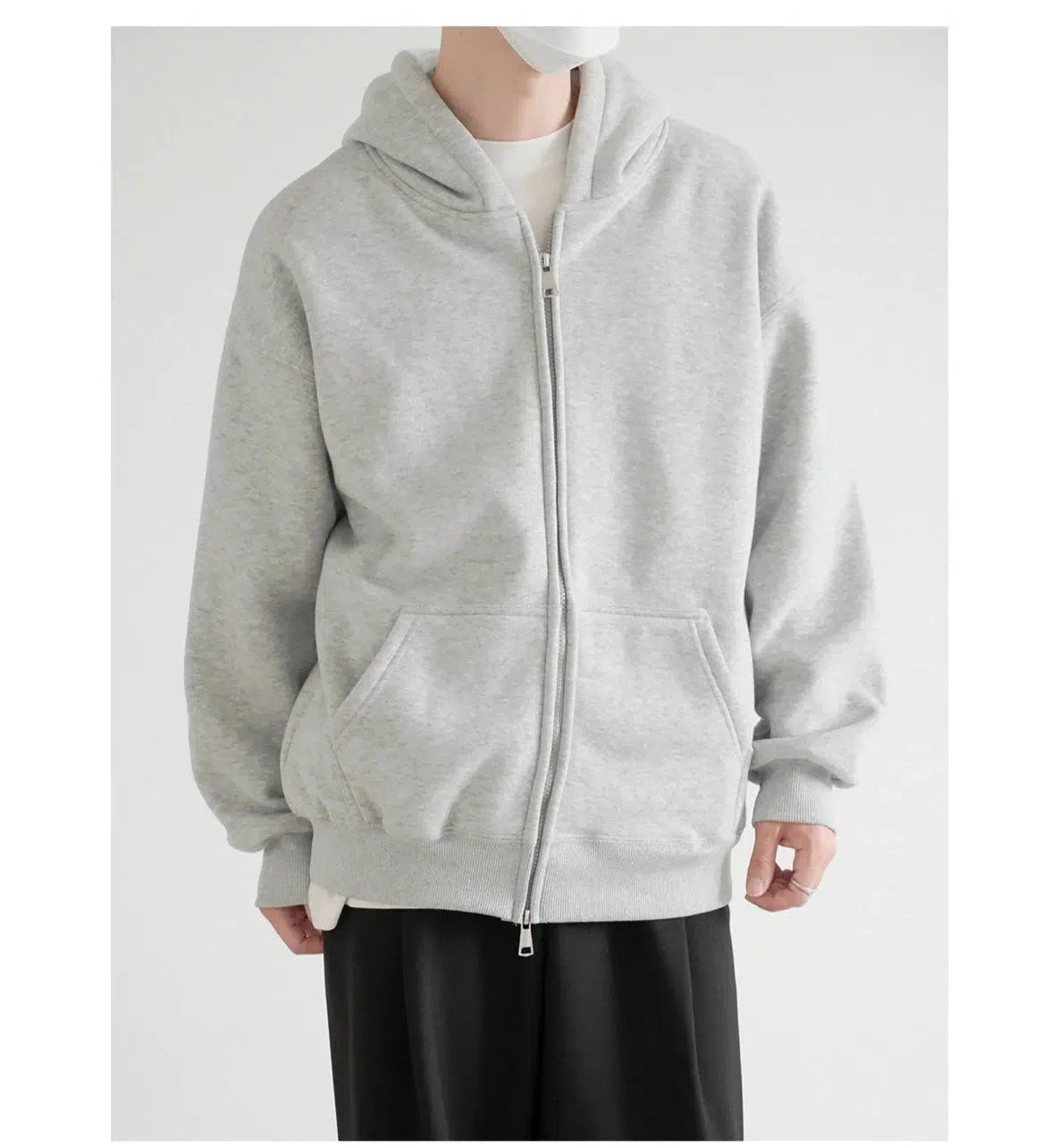 Front Pockets Zip-Up Hoodie