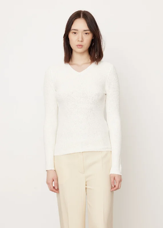 Paper Yarn Boucle Knit Jumper