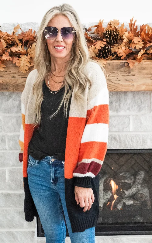 All Bundled Up Colorblock Cardigan - Final Sale