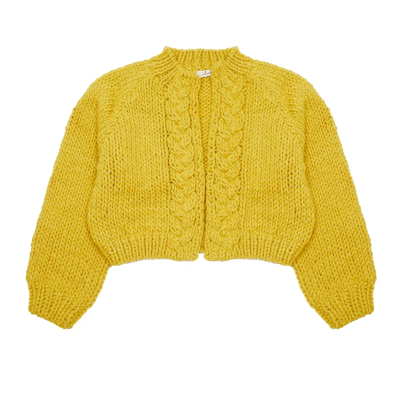 Antiquités Hand Knitted Cardigan in Yellow