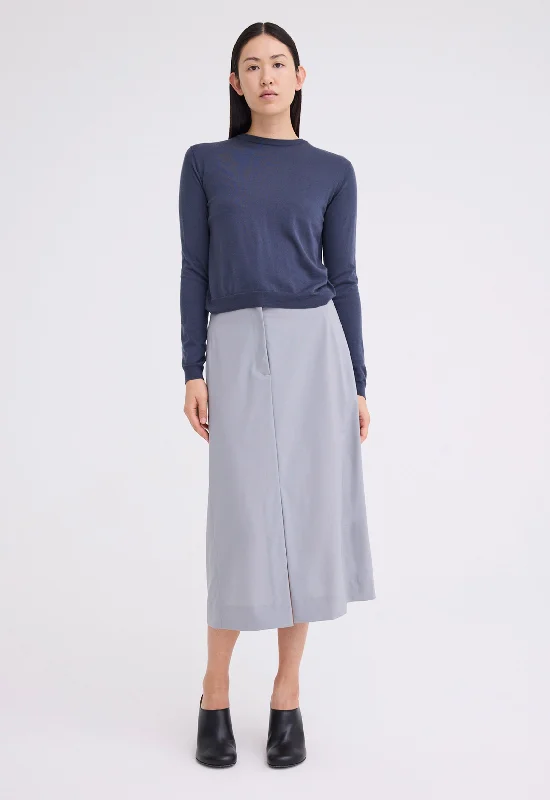 women's knit tops new arrivals -Apex Merino Wool Sweater - Sly Blue