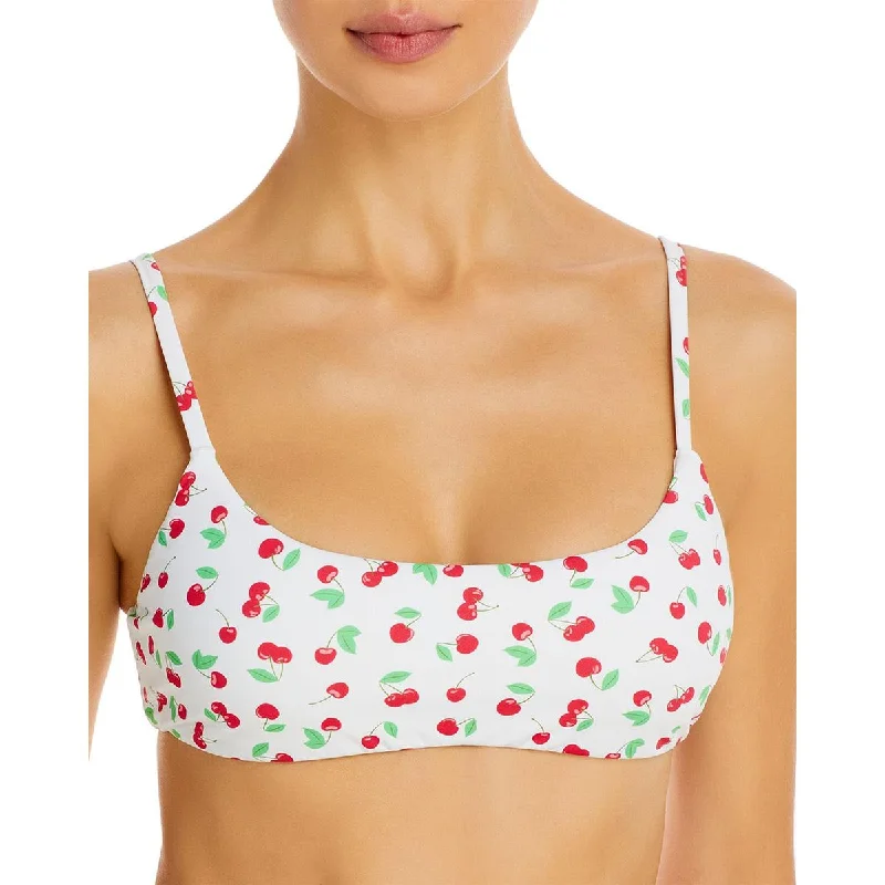 Aqua Swim Womens Square Neck Printed Bikini Swim Top