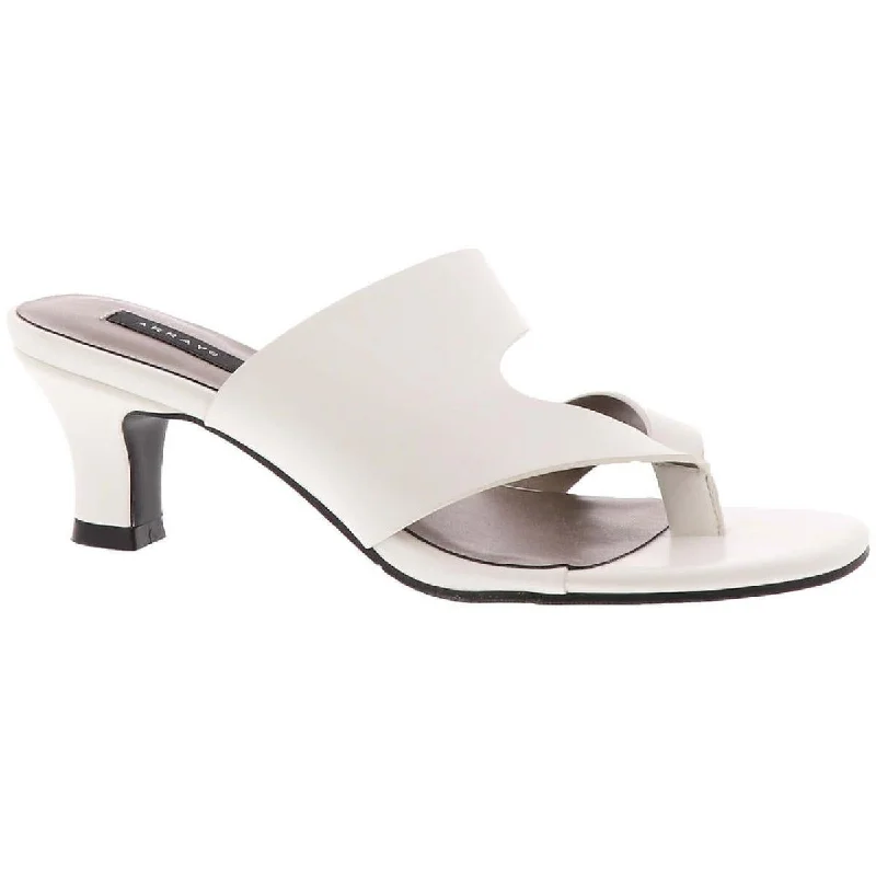 Array Womens Arden Faux Leather Thong Heel Sandals