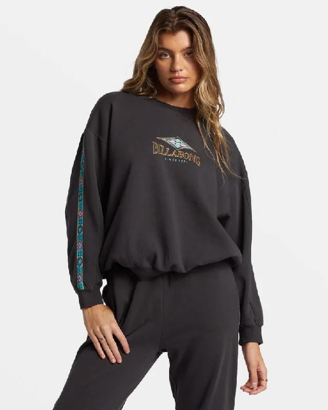 Billabong Swipe Right Kendal Crew Sweatshirt-Black Sands