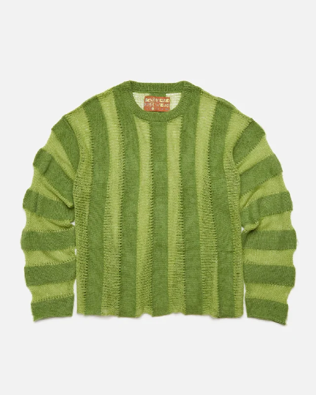 women's knit tops budget-friendly -Fuzzy Threadbare Sweater - Green