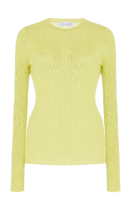 Browning Knit Sweater in Lime Adamite Cashmere Silk