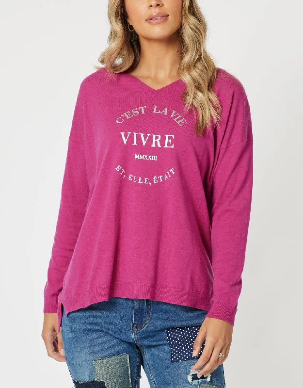 C'est La Vie Knit - Magenta