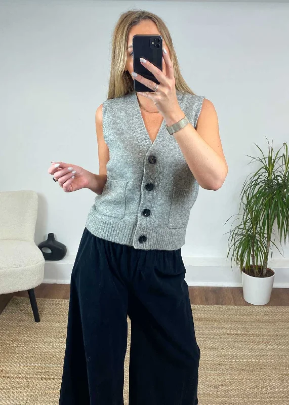 Clio Knitted Waistcoat in Grey