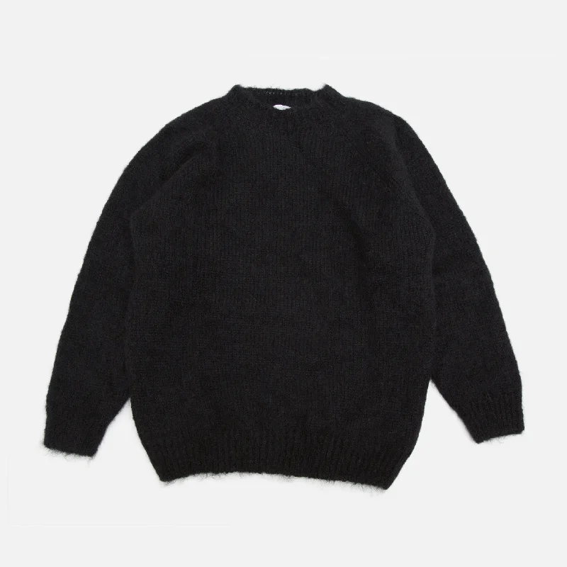 women's knit tops fashion-forward -Colourway Black Mohair Pullover