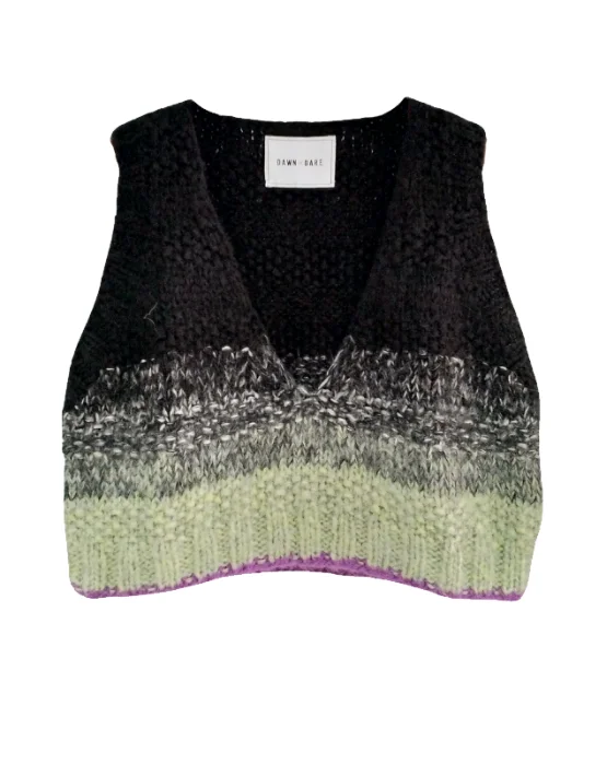 Dawn X Dare Ginny Shade Sleeveless Knit - Black / Eggplant