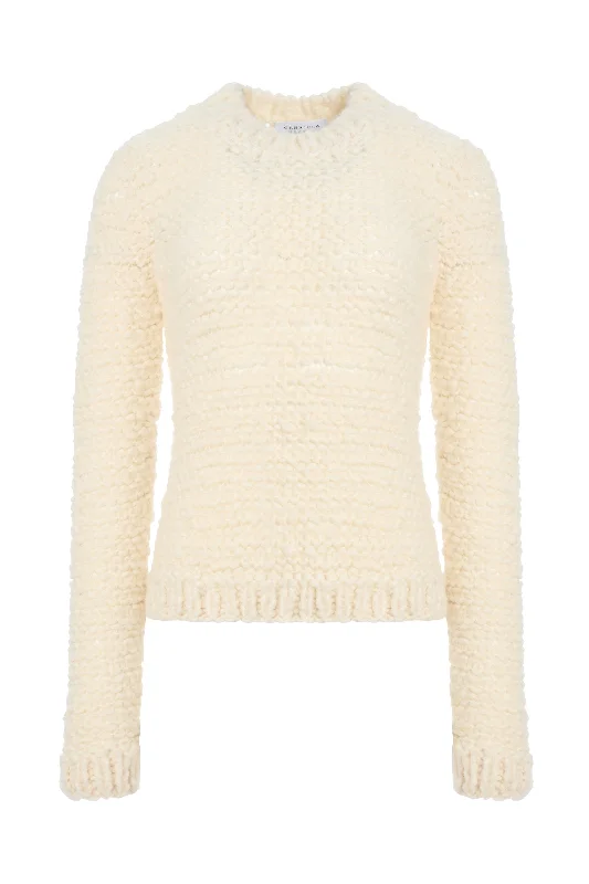 Durand Knit Sweater in Ivory Welfat Cashmere