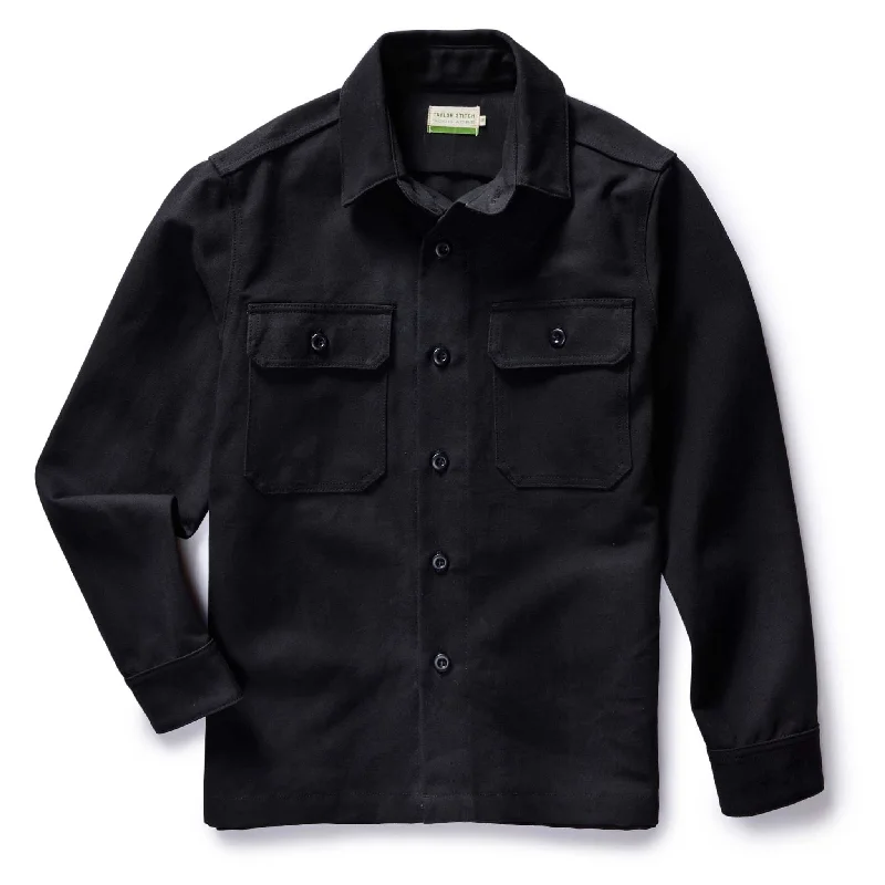 The Good Acre Forge Overshirt in Black Canvas