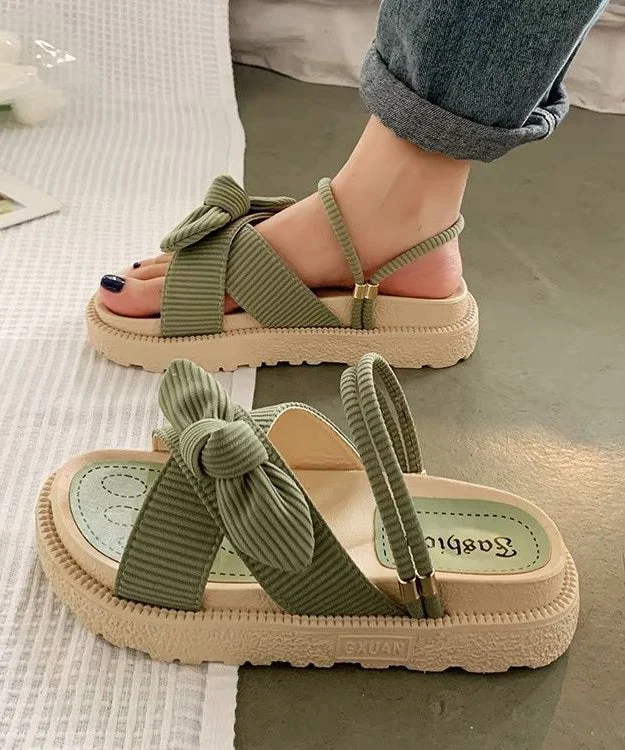 Green Platform Women Stylish Splicing Slide Sandals Peep Toe