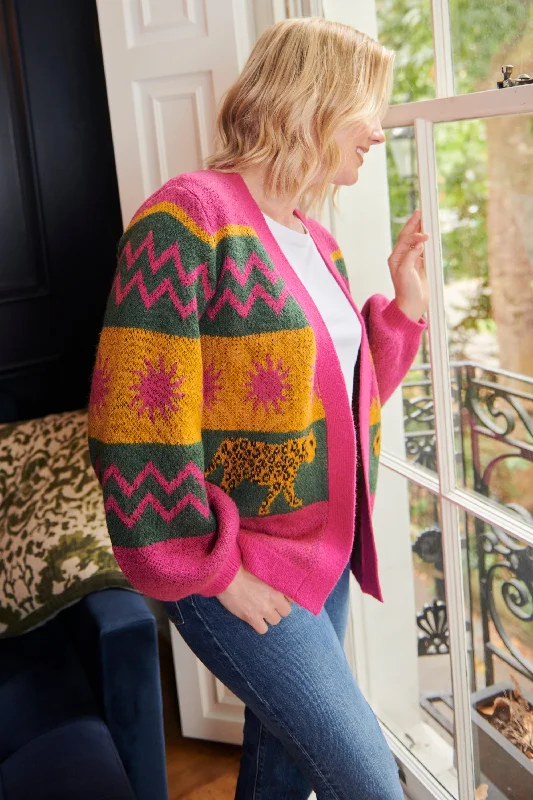 Yvette Cardigan - Multi, Sun Leopards