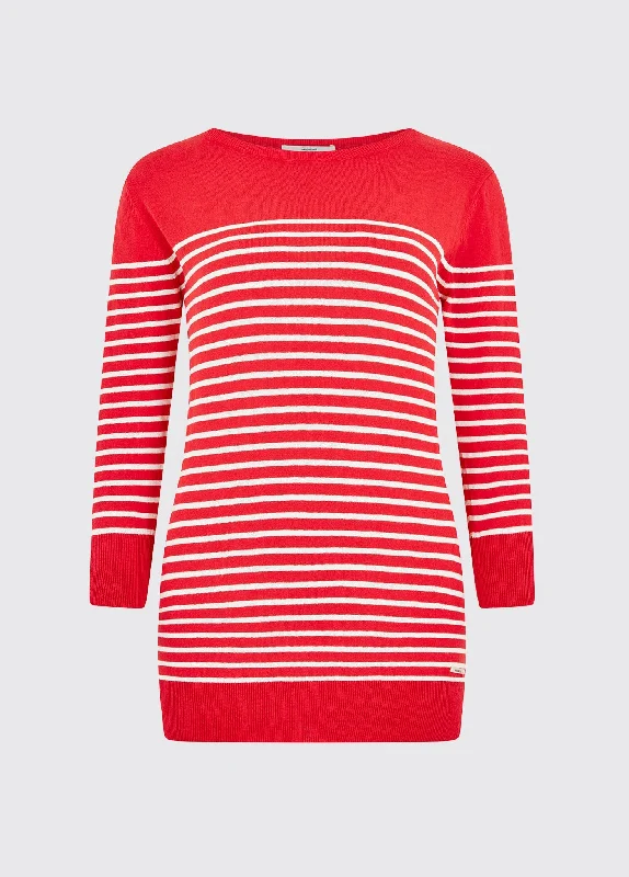 women's knit tops under $100 -Dunraven Cotton Top - Poppy